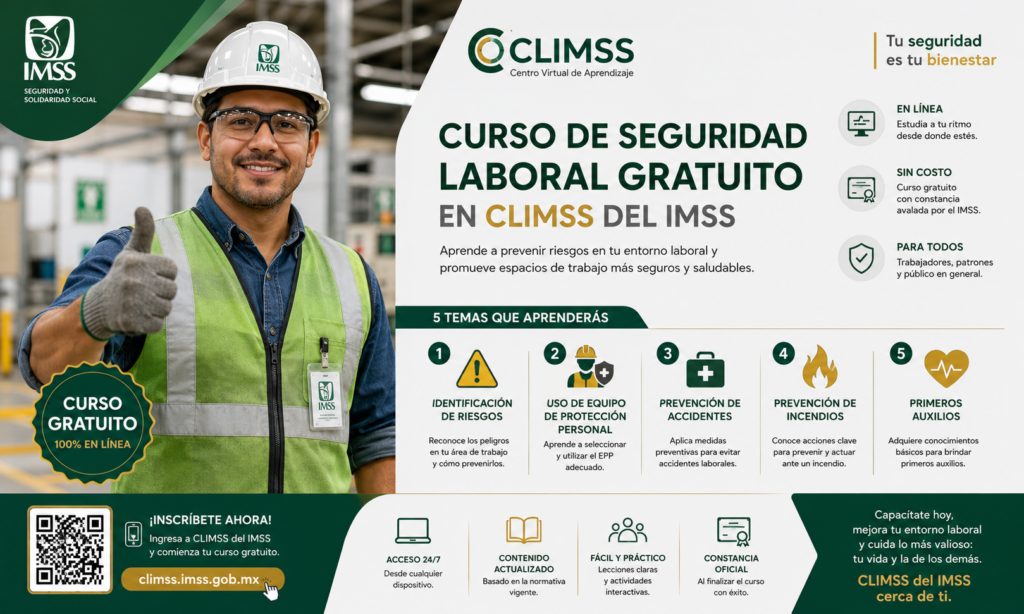 «Curso de seguridad laboral gratuito en CLIMSS del IMSS»